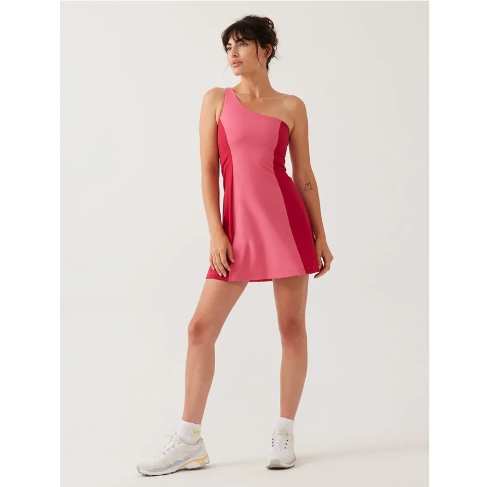 Outdoor Voices One Shoulder Exercise Dress Unlined Size M Pink Athletic Fit